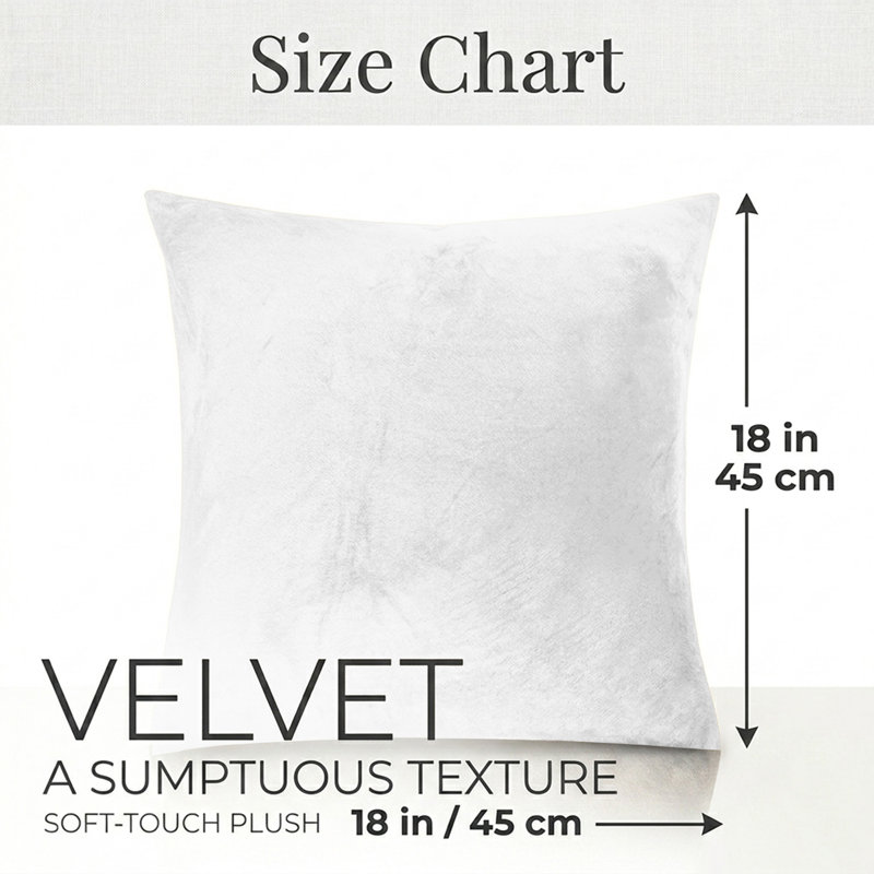 Plain Velvet Cushion Cover-(Pack of 4), Off-White