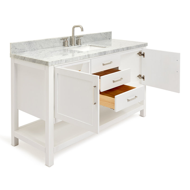 Bayhill 61" W Single Bathroom Vanity Set, White, 61"
