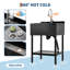 Station de travail 26 po en acier inoxydable - Évier autoportant avec hauteur réglable, robinet, tiroir de rangement, porte-couteaux, crochets et ensemble de bonde - pour la cuisine, la buanderie, le garage ou l'extérieur