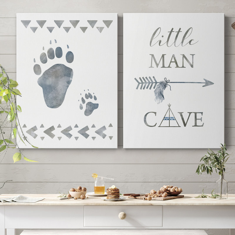 Little Man Cave Paws - 2 pièces, H 48 po x l 72 po x P 1 po, Toile tendue, Pas de tapis