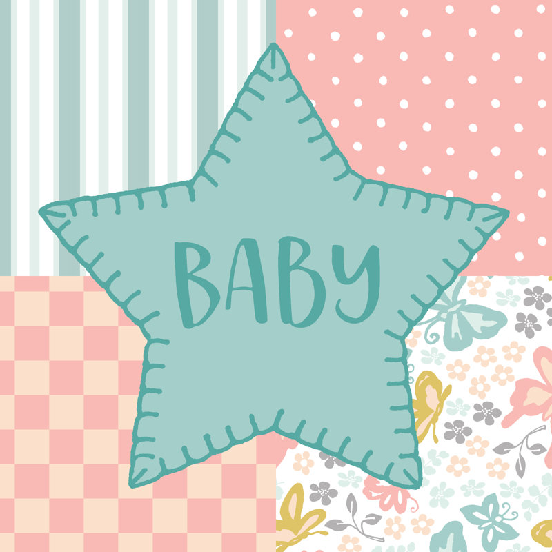 Baby Quilt IV Baby - Wrapped Canvas Print, 91cm H x 91cm W x 3.8cm D