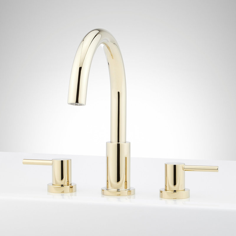Lexia Deck Mounted Roman Tub Filler Faucet, Polished Brass