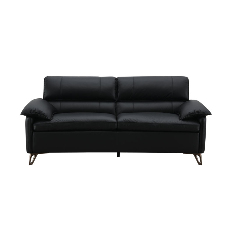 Cuir noir - Siège avec rembourrage en duvet et siège de soutien au design moderne et élégant