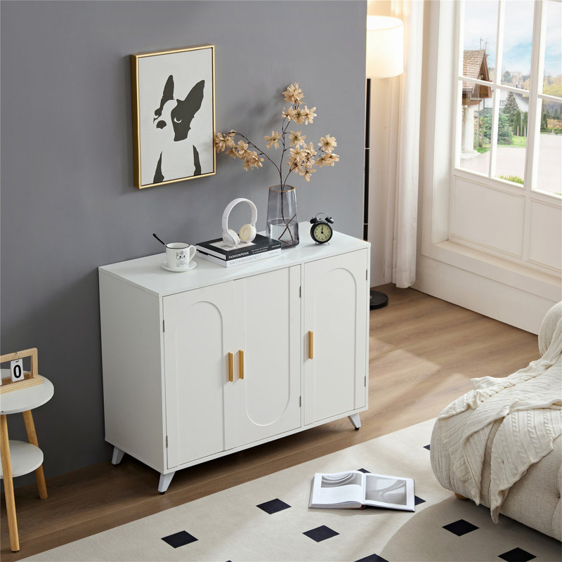 Buffet de charme avec tablette amovible pour pièces polyvalentes, H 31,5 po x l 39,32 po x P 15,76 po