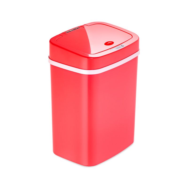 Poubelle à capteur de mouvement en plastique Nine Stars 3,2 gallons, Rose