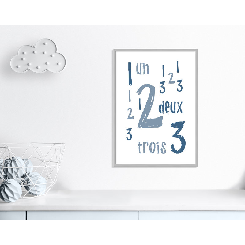 Impression sur papier français, H 34,5 po x l 24,5 po x P 1,18 po, Encadré de boîte argent