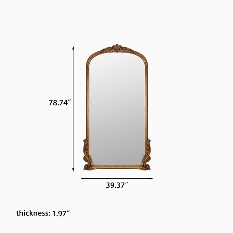 Minimalist Retro Rectangular Wardrobe Full-Length Mirror, 78.74" x 39.37"