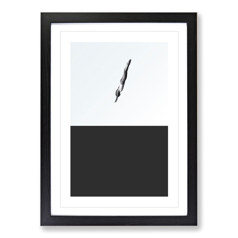 High Dive - Picture Frame Graphic Art, Black Framed, 48cm H x 36cm W x 2cm D