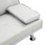 Lit blanc avec accoudoirs et deux supports, pieds en acier inoxydable, fabrication en bois massif, applicable à n'importe quelle scène, installation facile, capacité de poids de 600 lb, divers décors, assemblé, limite-511704144