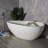 59 Inch Small Size Artificial Stone Solid Surface Freestanding Bathroom Bathtub