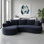 Ensemble de canapé modulaire courbé 2 pièces avec coussins, mobilier de salon ergonomique minimaliste, sièges modernes, sans assemblage, canapé et méridienne