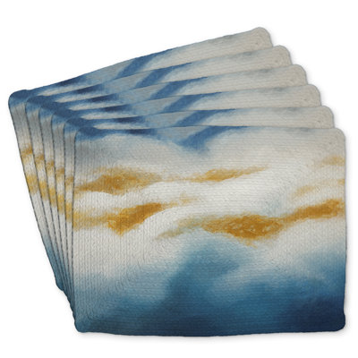 Abstract Clouds Braided Polyester Eiver - Set of 6 Decor