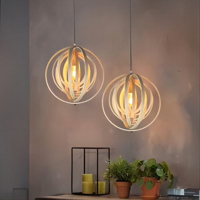 1 - Light Stainless Steel Geometric Pendant