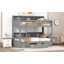 Lit superposé simple avec tablettes intégrées à côté du lit supérieur et inférieur et du tiroir de rangement, gris (ETA: 4.9, ancien SKU: GX000323AAE)-1528092765
