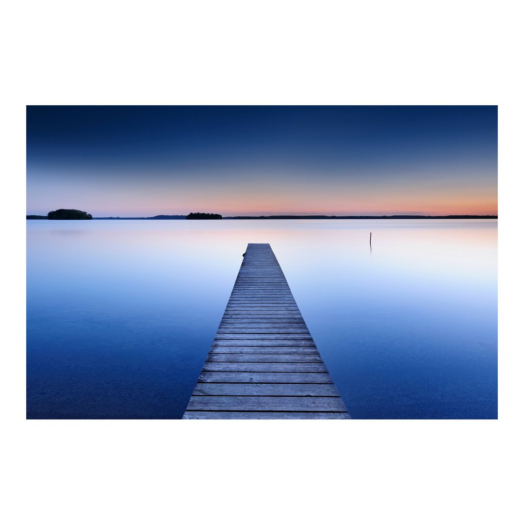 Fototapete River Footbridge at Sunset