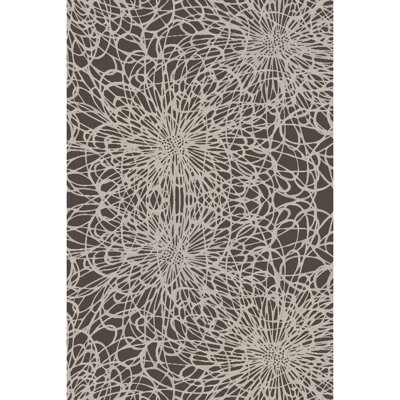 Tapis gris anthracite / gris clair noué à la main Chelley