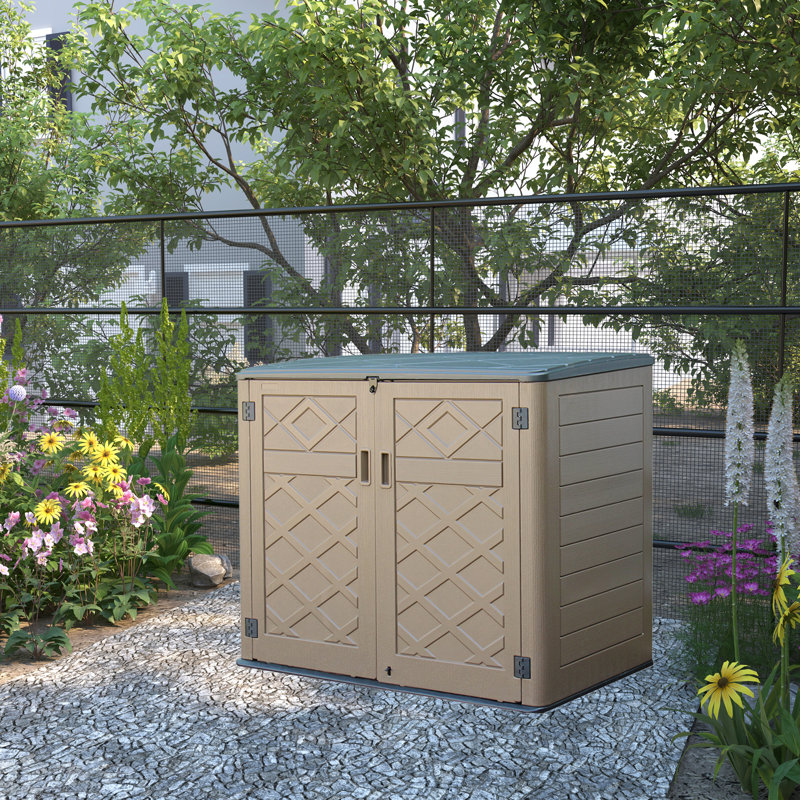 Brown High-Density Polyethylene Resin Outdoor Storage Shed