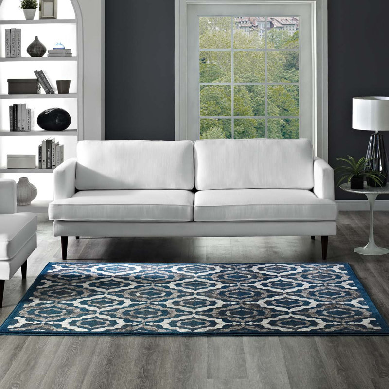 Tapis à motif de treillis marocain Kalinda, Rectangle 8 pi x 10 pi