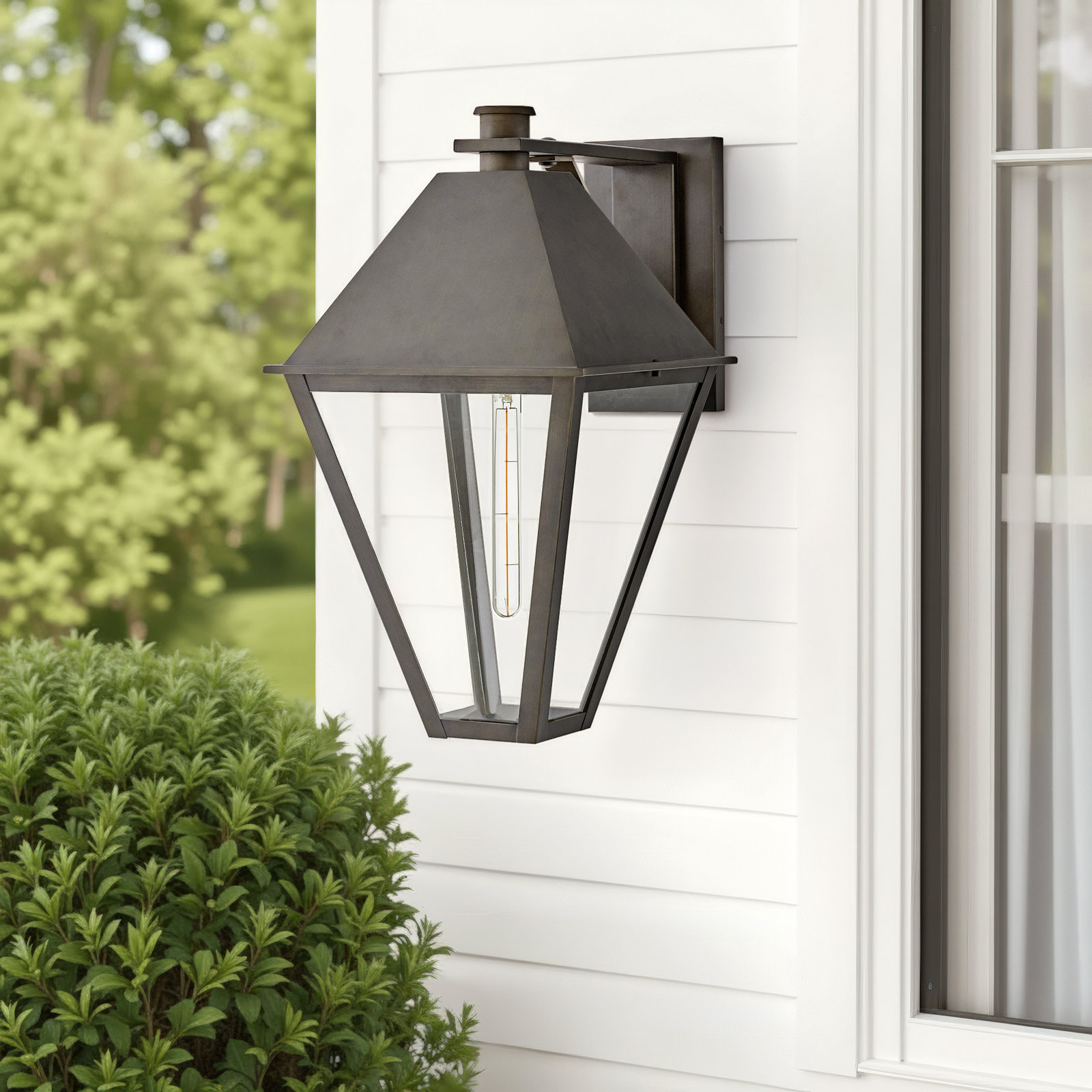 Endsley Single Light Outdoor Aluminum Wall Mount Lantern - Height Adjustable