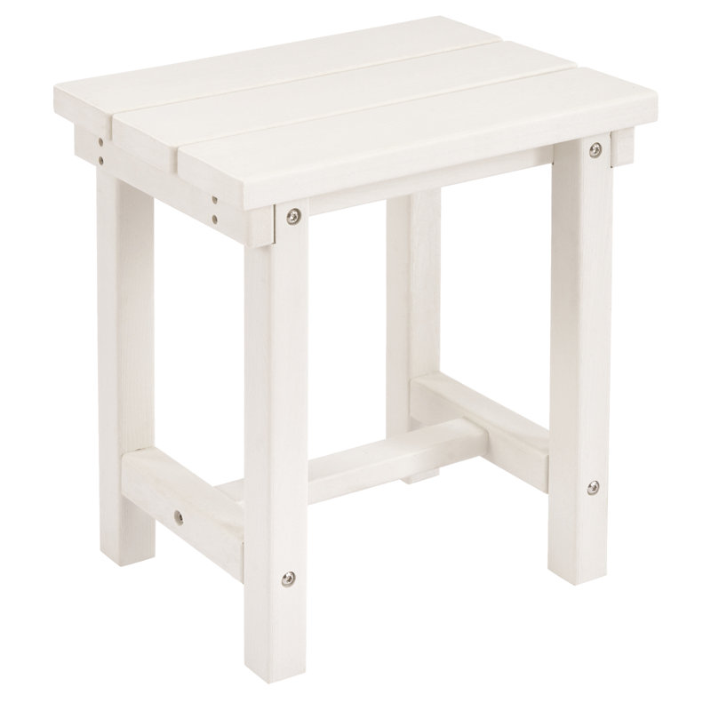 All Weather Adirondack Outdoor HDPE Side Table, White