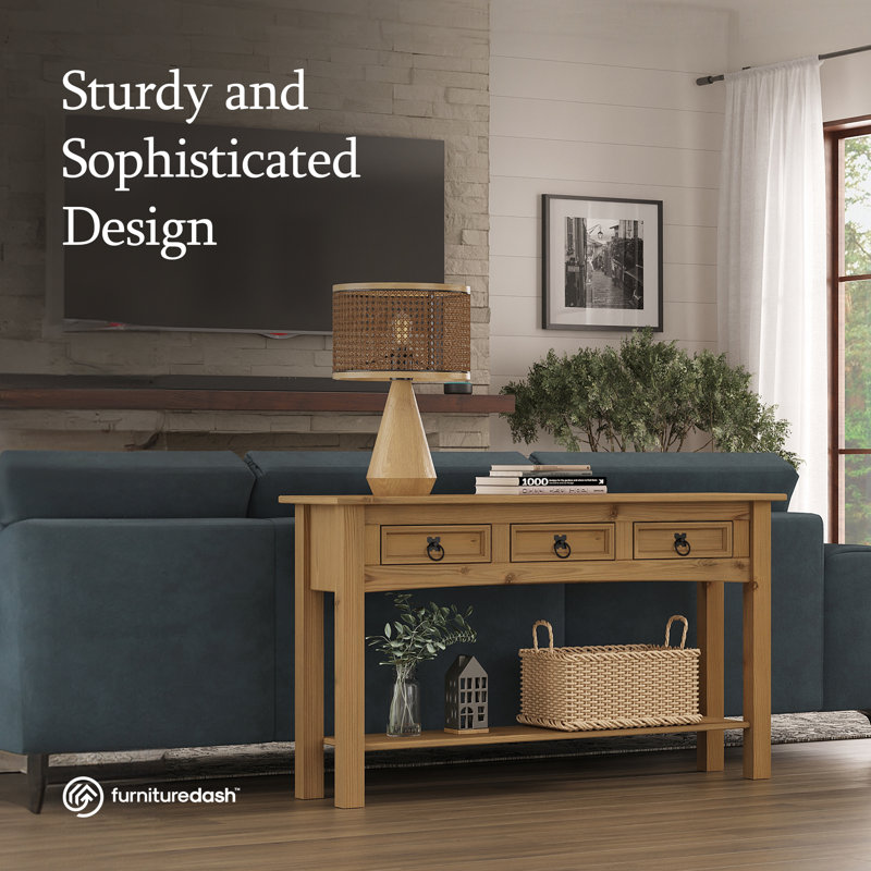 Dinnington 47.99'' Solid Wood Console Table, Antique Brown