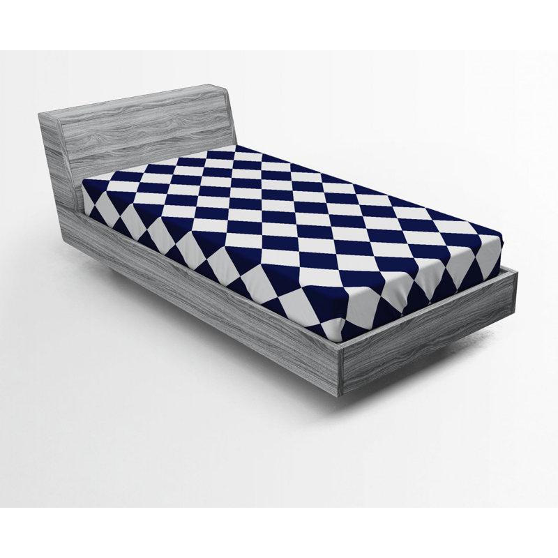 Microfiber Geometric Fitted Sheet, Twin XL Fitted Sheet