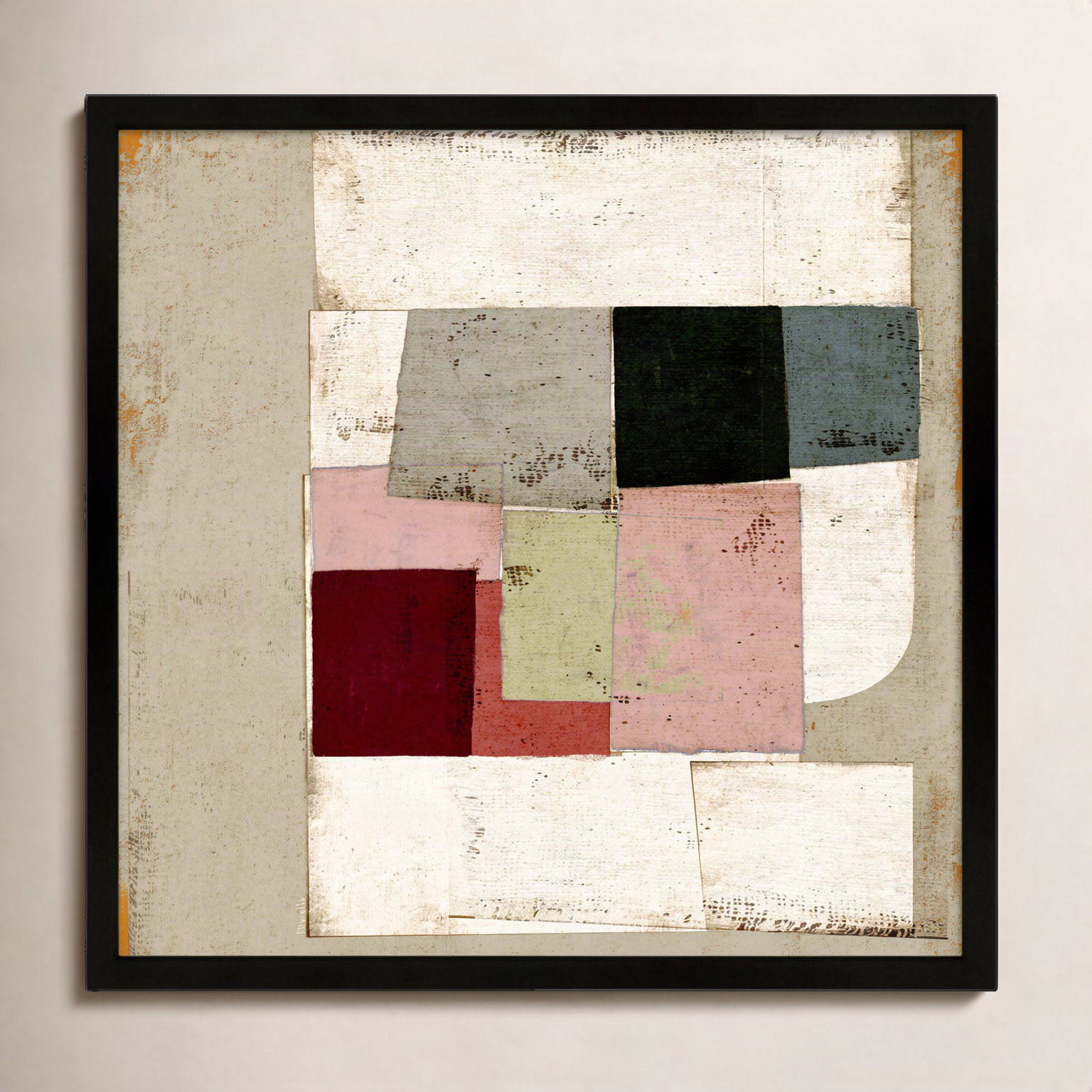 Patchwork 1 by Marco Marella for Studio M - Framed Wall Art, 24" H x 24" W, Canvas, White