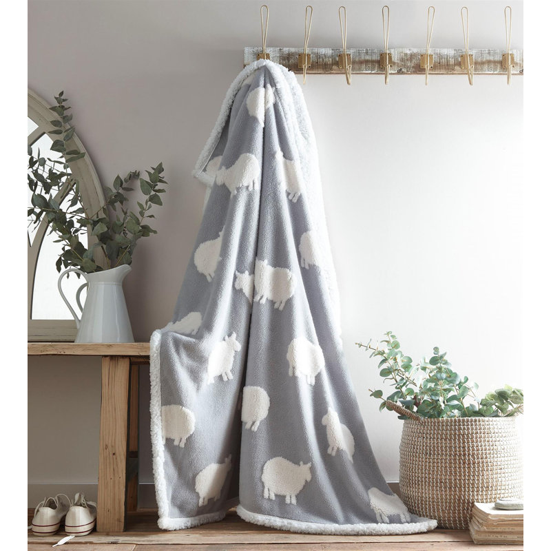Keyaan Plain Weave / Muslin Throw Blanket, Light Grey