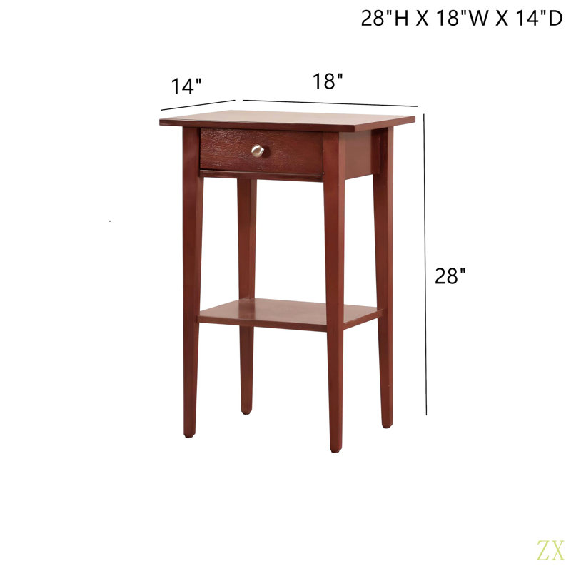 Charmante table de chevet contemporaine, Rouge