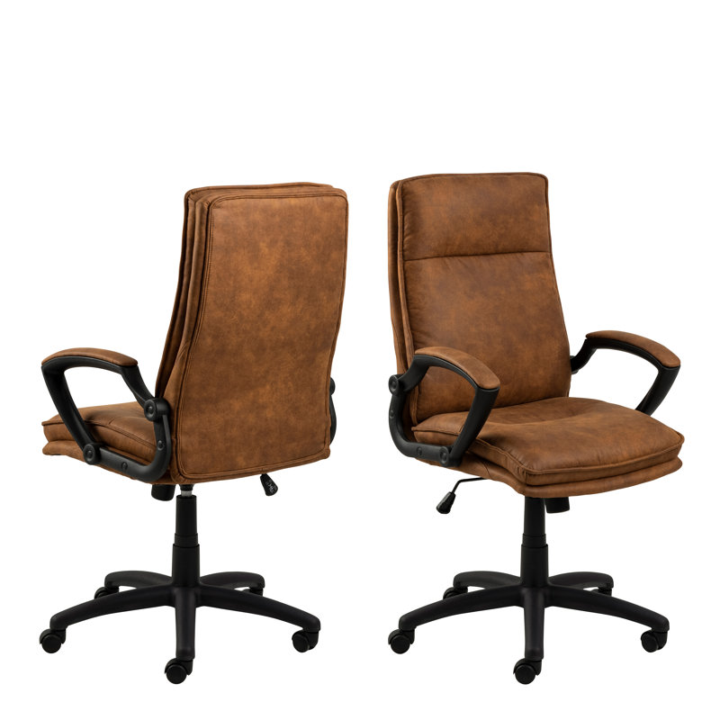 Vanlue Polyester Blend Executive Chair, Brown