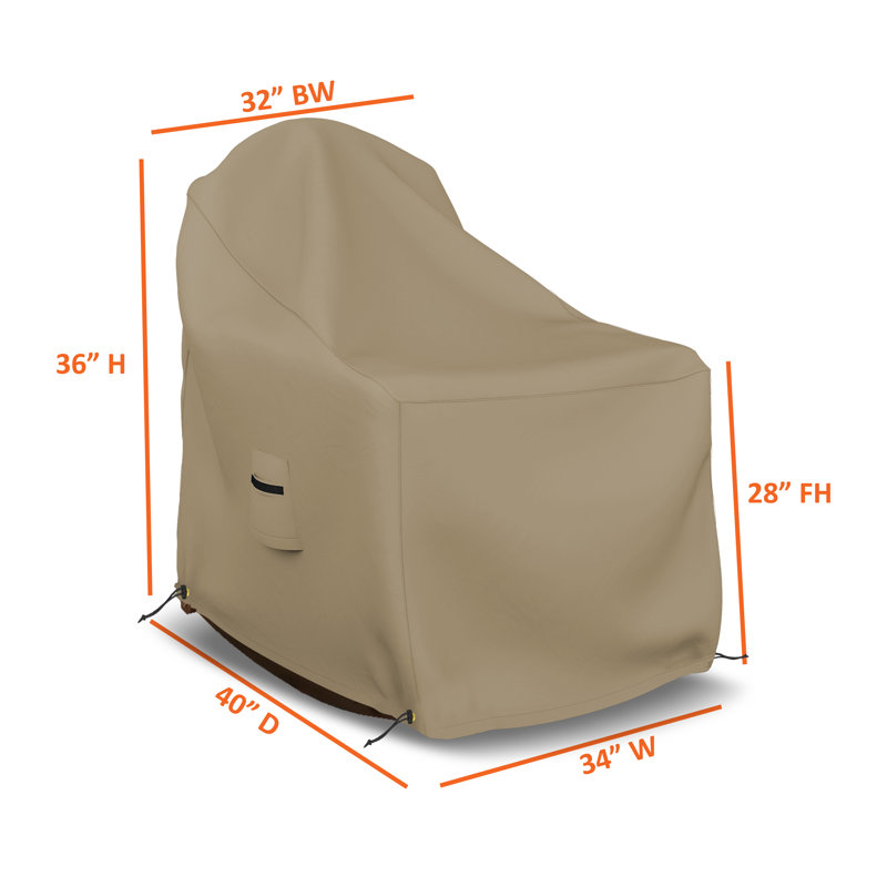Heavy Duty Outdoor Adirondack Patio Chair Covers, Waterproof Patio Chair Covers, 36" H x 32" W x 34" D, Beige