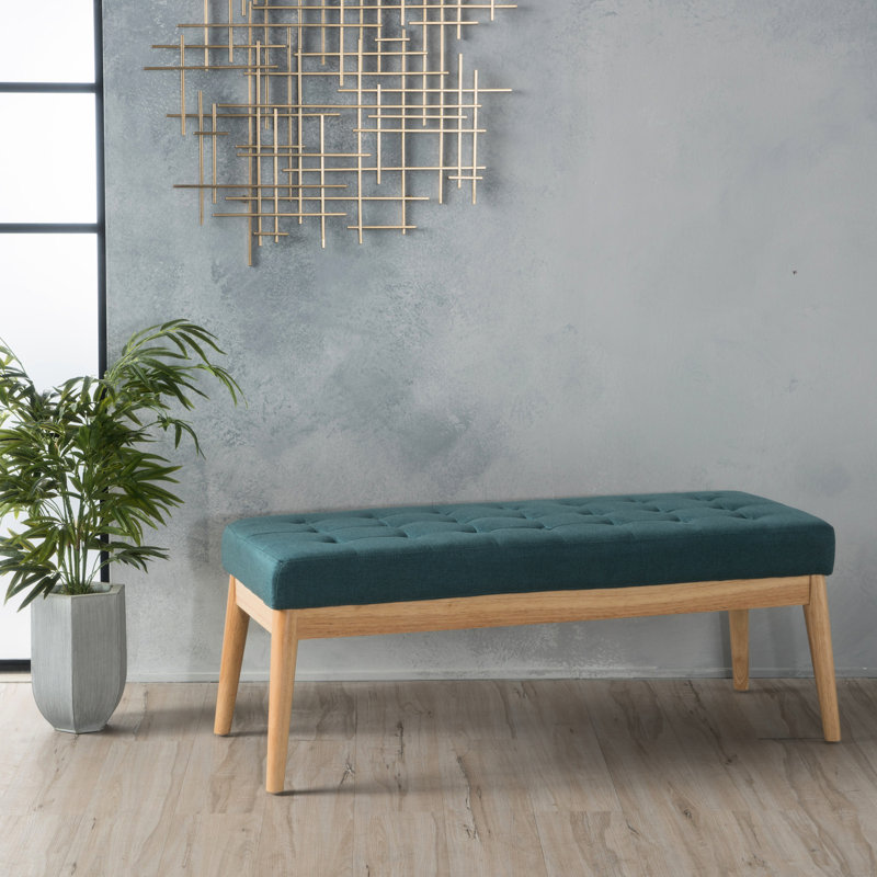 Bleu sarcelle à la mode avec une housse en tissu de qualité supérieure et des pieds en bois de bouleau