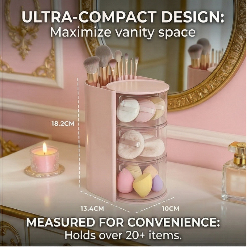 Makeup Organizer with Brush Holder