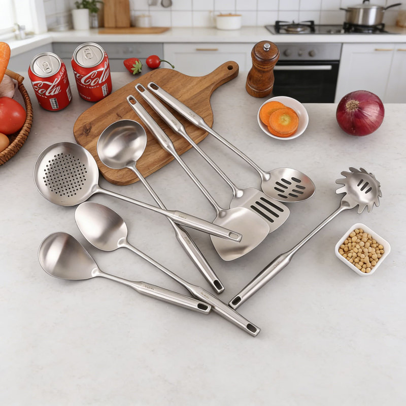 Ensemble d'ustensiles de cuisine en acier inoxydable 8 pièces Professional