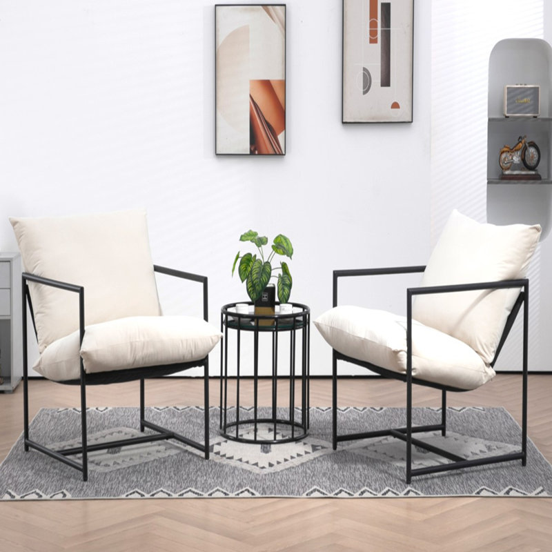 Fauteuil d'appoint élégant en velours moderne, Beige