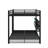 Metal Queen Over Queen Bunk Bed With Storage Cabinets And LED