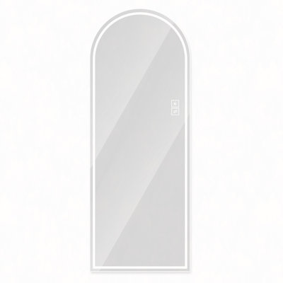 Arch Design LED Full Length Mirror,Dimmable, High Definition & Explosion-Proof, Full-Length Standing Or Wall-Mounted - Brightly Lit For Makeup, Studio, And More