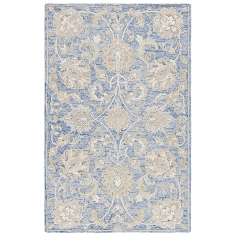 Esponga Hand Tufted Wool Oriental Rug, Rectangle 5' x 8'