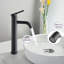 Robinet de salle de bain haut - acier inoxydable, 1 trou, noir mat, évier élégant avec fonction pratique, acier-121645576