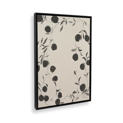 Black Ink Botanicals I, reproduction sur toile dans un cadre
