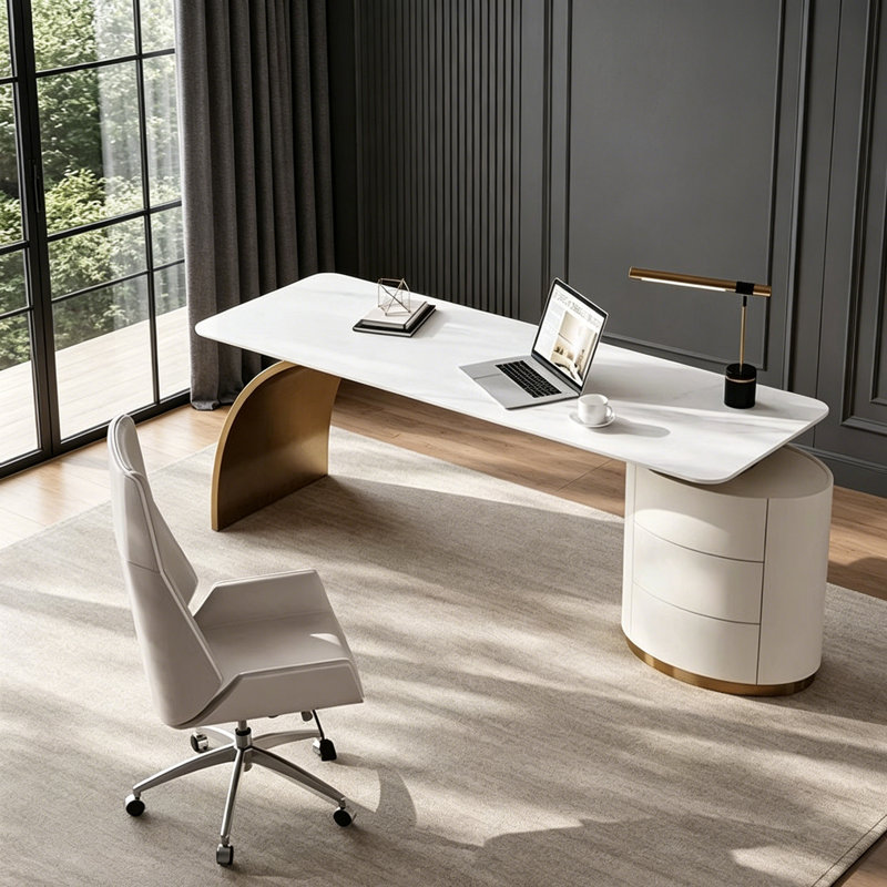 Balfor, Blanc / Doré, H 29,53 po x l 70,87 po x P 27,56 po