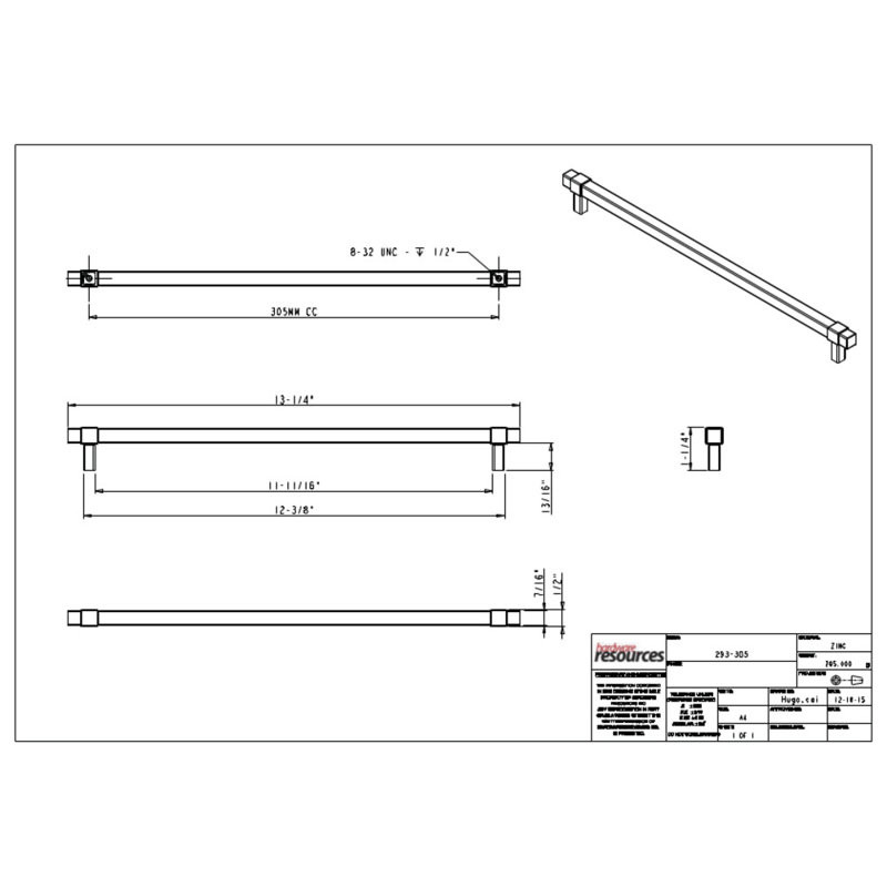 Zane Bar Pull, Polished Chrome, 5 1/16"