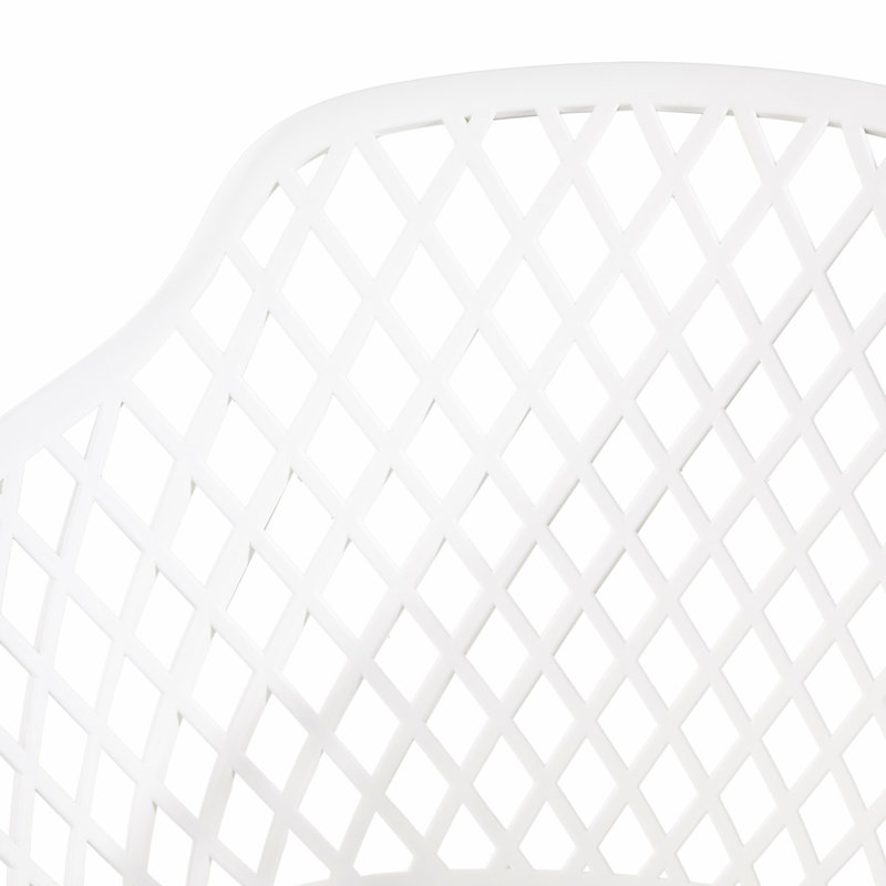 Poppy Chair Outdoor Dining Furniture - White Polypropylene, Weather-, Stable Seat Utility, Diamond Mesh Shape, Modern Assurance Of Utility Level Chair In Make, Feature, Excellent-Grade Quality