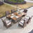 Moda 70 In. X 39 In. X 27 In. Rectangular Wicker Outdoor Gas Fire Pits Table With 6-Chairs-102747652