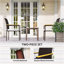 Ensemble de 2 chaises de salle à manger en osier d'extérieur avec coussins, dossier, accoudoirs pour terrasse, jardin, blanc crème Outsunny