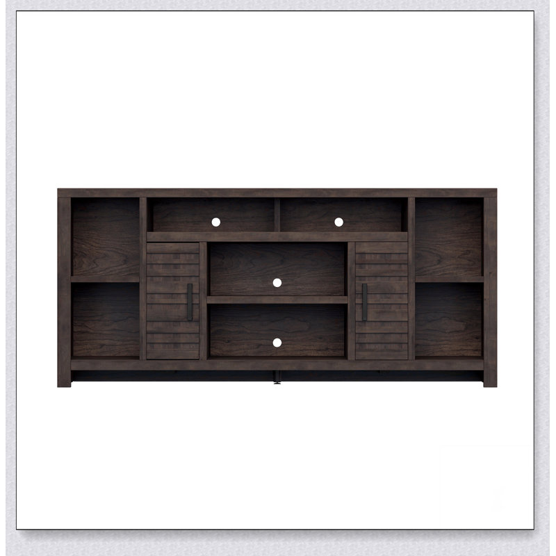 Meuble télé pour téléviseur de 70 po ou moins, aucun assemblage requis, finition whisky, H 34 po x L 74 po x l 17 po