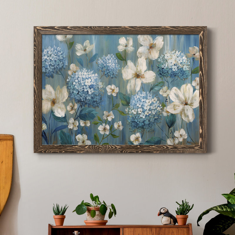 «Très Berry Blues», reproduction d'art sur toile encadrée, Encadré de bois de noyer, H 37,5 po x l 27,5 po x P 1,5 po