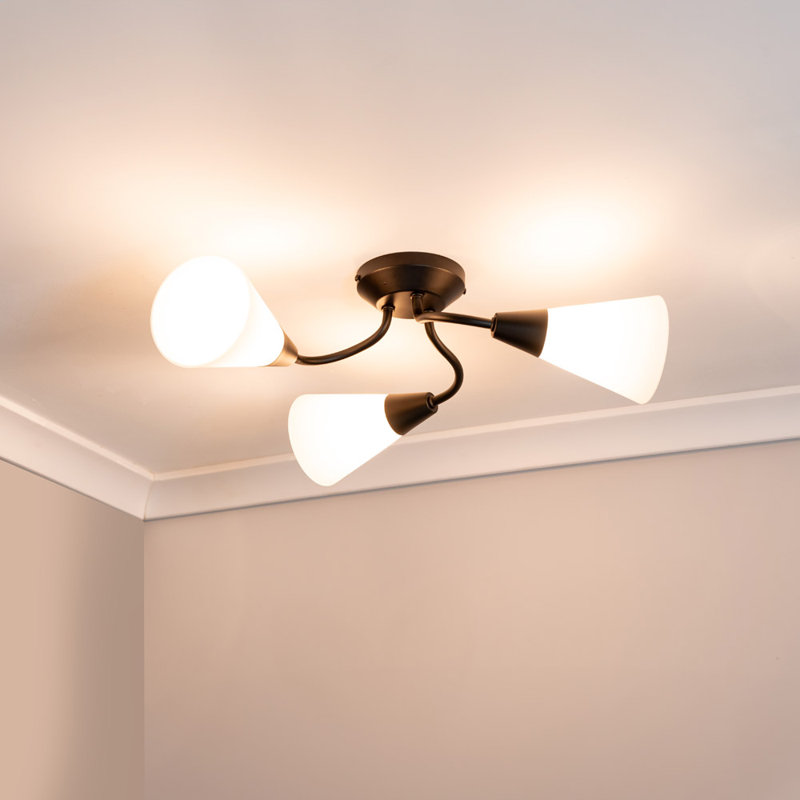 Colgin Glass Semi Flush Mount, No, Black