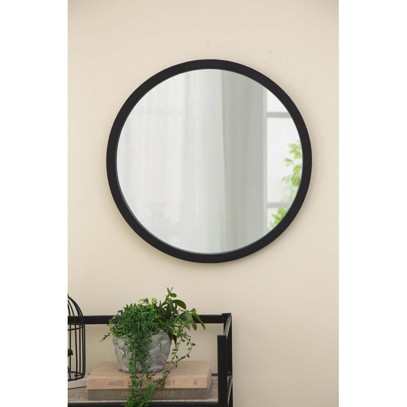 Miroir mural 20 "avec cadre en bois, Noir
