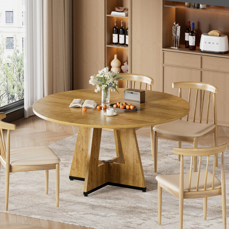 Table de salle à manger extensible de 43,3 po à 59 po pour 4 personnes, table de salle à manger extensible moderne avec base en bois